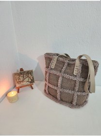 Resim Safari, Vizon, Handmade, Kadın Omuz Çantası Vizon 