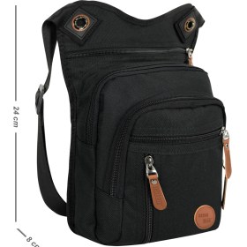 Resim Cakard Çok Gözlü Su Geçirmez Siyah Bel Bacak Omuz Motorcu Çantası 