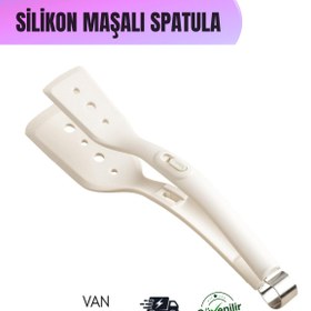 Resim VAN VLECK Silikon Maşalı Spatula - Isıya Dayanıklı, Kaymaz Saplı, Çok Amaçlı Mutfak Maşası Spatula 