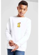 Resim Psyduck Pokemon Saydek Baskılı Unisex Çocuk Beyaz Sweatshirt Beyaz 