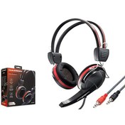 Resim Hadron HD1105 Mikrofonlu 2x3.5 MM Aux 2.2 M Örgülü Kablolu Kulak Üstü Kulaklık Kırmızı Siyah 