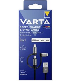 Resim Varta Cable 3in1 Usb A Lightening /Micro/Typec Varta