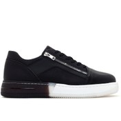 Resim Erkek Siyah KalÄ±n TabanlÄ± Deri Sneaker Derimod