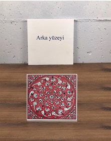 Resim Armada Çini 20x20 Cm Ed 325 Kırmızı Iznik Rumili Desen Eldekoru Çini Karo 