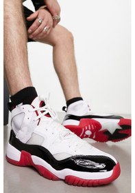Resim Nike Jordan Jumpman Two Trey Basketball Shoes White Bilekli Basketbol Ayakkabısı Beyaz Kırmızı Beyaz 