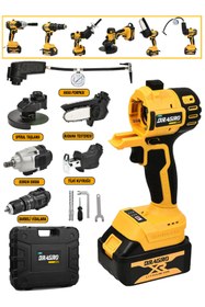 Resim Dragro Alman Süper 6'lı Set Taşlama Somun Sıkma Tilki Kuyruğu Dal Budama Akülü Vidalama Hava Pompası 