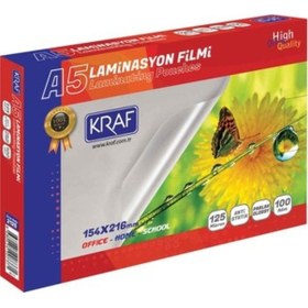 Resim Kraf Laminasyon Filmi A5 100 Adet 125 Mikron 