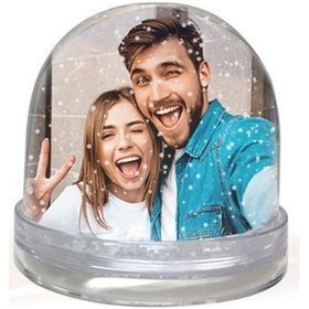 Resim Kişiye Özel Çift Taraflı Fotoğraflı Kar Küresi 