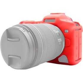 Resim Canon EOS R5 İçin Puluz Yumuşak Silikon Koruyucu Kılıf Kırmızı 