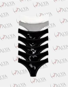 Resim Alya Underwear Kedi Baskılı Su Yolu Lastikli Kadın Bikini Külot-7'li Paket Y13 