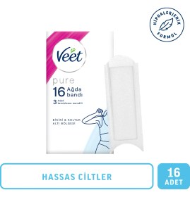 Resim Veet Pure Hipoalerjenik Sir Ağda Bandı 16'lı Bikini & Koltuk Altı Bölgesi İçin Temizleme Mendili 