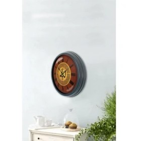 Resim Bahat Salon Ofis Allah Lafsı Duvar Saati Alüminyum Çerçeve 40 cm 