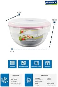 Resim Primanova Glasslock Yuvarlak Cam Saklama Kabı 1000Ml 