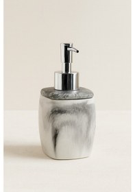 Resim Mermer Desenli Beton Sabunluk Beyaz - Siyah 