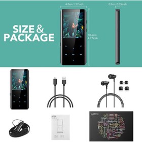 Resim AGPTEK 32GB Bluetooth 5.0 MP3 Çalar, 2.4" Ekranlı, HiFi Sesli, FM Radyo ve Uzun Pil Ömürlü 