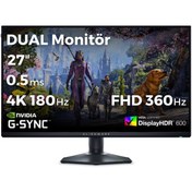 Resim Dell Alienware AW2725QF 27 Dual Çözünürlük 4K 180Hz - Fhd 360Hz 0.5ms HDMI Dp Type-C Hdr 600 G-Sync IPS Gaming Monitör 