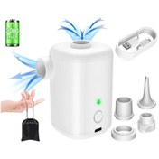 Resim Honmex Ev Ve Doğa İçin Kablosuz Mini Elektronik Hava Pompa - Şişirme Ve Havalandırma Fonksiyonu, 4 Farklı Uç, Usb Şarjlı, Hafif Ve Taşınabilir Beyaz 