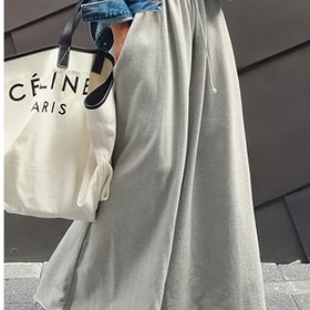 Resim Gri Geniş Paça Pantolon - Ayarlanabilir Bel İpi, Tüm Mevsimler İçin Tek Renk Pantolon, Gündelik ve Resmi Kıyafetler İçin, Kırışmaz (Makinede Yıkanabilir) - Kot Gibi Geniş Paça Pantolon (Kemer Gerekmez) 