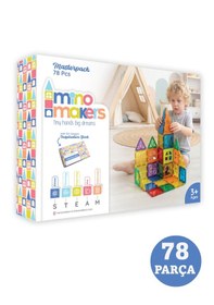 Resim Mino Makers 78 Parça Manyetik Bloklar Mıknatıslı Bloklar Oyuncak 