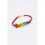 Resim Özel Tasarım Tek Üretim Renkli Cam Nazar Boncuklu Bileklik, El Yapımı Hediyelik Aksesuar 