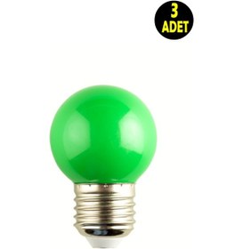 Resim 3 Adet Yeşil Işık Enerji Tasarruflu Renkli Led Gece Lambası Ampulu 