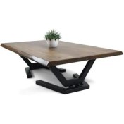 Resim Entema Doğal Ağaç Masif Hibrit Kütük Masa ve Sehpa 60 cm x 90 cm 