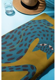 Resim Dijital Baskı Plaj Deniz Havlusu Leopar Desenli Peştamal Hvl0136 Renkli 