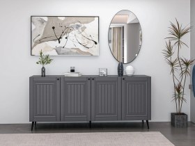 Resim Minar Kale Aynalı Konsol İlkbahar Antrasit/antrasit Siyah 