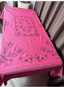 Resim Hitit Desenli Kolay Temizlenen Dikdörtgen Masa Örtüsü Etnik Şık Sofra Örtüsü Pembe 