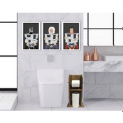 Resim Bk Home Doğal Masif Ahşap Tuvalet Kağıtlığı Ve Dekoratif 3’Lü Ahş (551051887) Bk