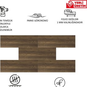 Resim Tink Kendinden Yapışkanlı Antik Desenli Pvc Parke 25 x 80 cm / 5 Adet / 1 M² 