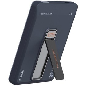 Resim Fulltech Fp38 5000 Mah Magsafe Kablosuz Powerbank 20w Pd Hızlı Şarj, Manyetik Tutucu, Dahili Usb-c Siyah 