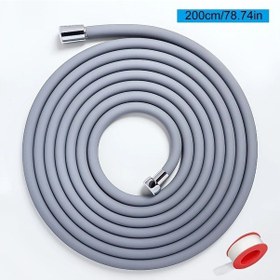 Resim Elmpaly 78 İnç Uzun Gri Silikon Duş Hortumu Bakır Cıvatalı Evrensel El Duşu Uzatma Aleti Kolay Kurulum 