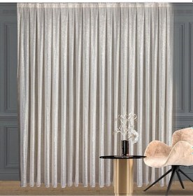 Resim Gold Simli Keten Tül Perde Yüksek Kalite Pilesiz Extraforlu Düz Dikim-gold Gold 