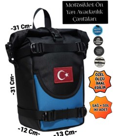 Resim SEVBAGS MOTOSİKLET ÖN YAN AVADANLIK ÇANTALARI MAVİLİ 
