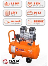 Resim Hava Kompresörü Sessiz Ve Yağsız 50lt Gps1100 