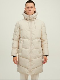 Resim Jack&Jones Kapüşonlu Bej Erkek Kaban 12215283 Bej 