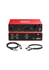 Resim Midex Functional Paket-2 Stüdyo Ekipmanları Mikrofon 4 Çıkış Ses Kartı Full Set 