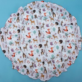 Resim Yuvarlak Babynest - Çift Taraflı - Turuncu Petek - Orman 