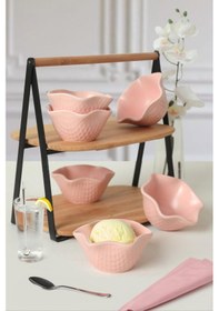 Resim Keramika Mat Açık Pembe Roma Çerezlik/sosluk 11 Cm 6 Adet 971 