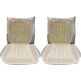 Resim Carub Hk minder Hasırlı+Boncuklu Domino Krem 2li 