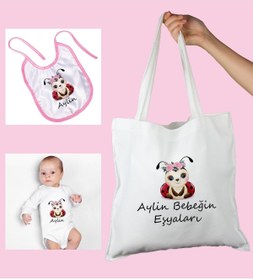 Resim Ejoya Bebeklere Özel Çantasında Kişiye Özel Zıbın Ve Önlük Bebek Hediye Seti 109976 