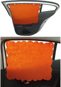 Resim Oto Güneşlik Perdesi Yan Cam Araç Perdesi Arka Koltuk Emzirme Örtüsü Turuncu Keçe Vantuzlu 1 Adet 