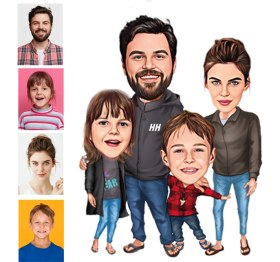 Resim Kişiye Özel 4 Kişilik Aile Araba Dikiz Ayna Süsü 