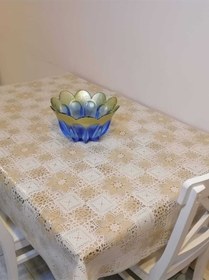 Resim Krem Ithal Pvc Muşamba - Desenli Silinebilir Masa Örtüsü 18ihtl30 140 X 160 