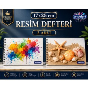 Resim andelart Resim Defteri Spiralli Karton Kapak 15 Yp 17x25 2 Adet 
