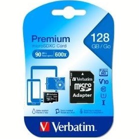 Resim Verbatim 128GB Micro SDXC Class 10 Hafıza Kartı 