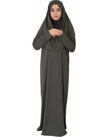 Resim Zehranaz Namaz Elbisesi Koyu Haki Fermuarsız Namaz Elbisesi Koyu Haki 