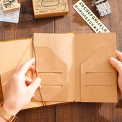 Resim 1 adet Kraft Kağıt Zarf Bilet Kartları saklama çantası Midori Seyahat Defteri Günlük Dolumları Retro Planlayıcı Aksesuarları 