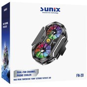 Resim Sunix FN-20 Çift Fanlı RGB Telefon Soğutucu - Yüksek Performans, Sessiz Çalışma 